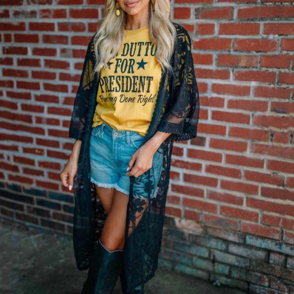 🔹New🔹Caldero Black Lace Duster - Picture 2 of 7